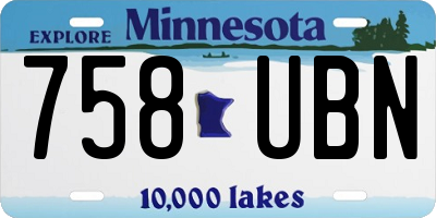 MN license plate 758UBN