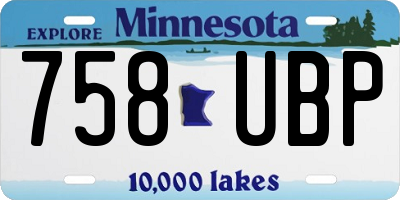 MN license plate 758UBP