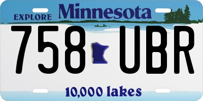 MN license plate 758UBR