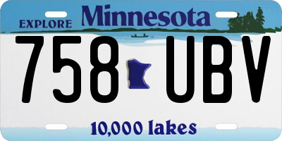 MN license plate 758UBV