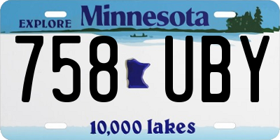 MN license plate 758UBY