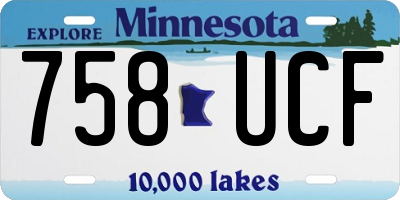 MN license plate 758UCF