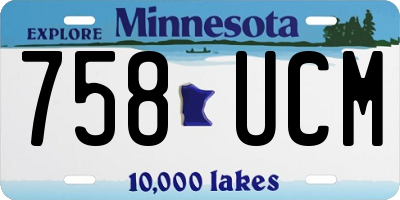 MN license plate 758UCM