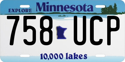 MN license plate 758UCP