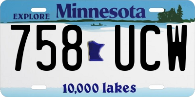 MN license plate 758UCW