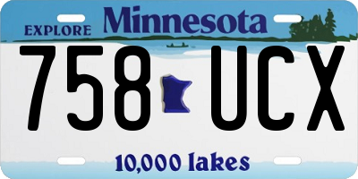 MN license plate 758UCX