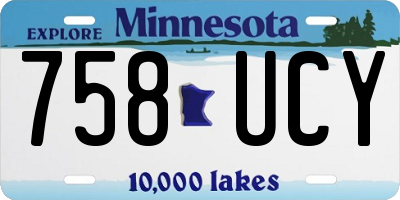 MN license plate 758UCY