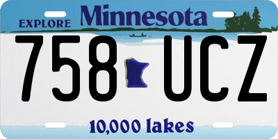 MN license plate 758UCZ