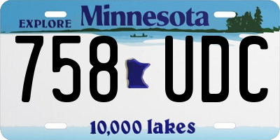 MN license plate 758UDC
