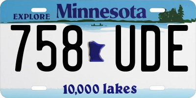 MN license plate 758UDE