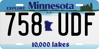 MN license plate 758UDF