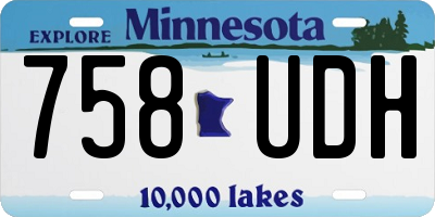 MN license plate 758UDH