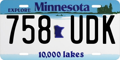 MN license plate 758UDK