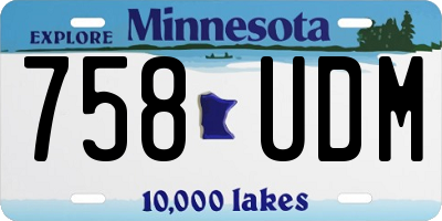 MN license plate 758UDM