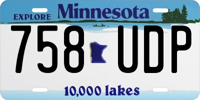 MN license plate 758UDP