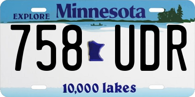 MN license plate 758UDR