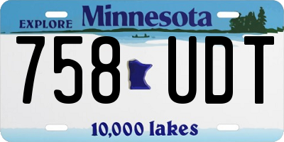 MN license plate 758UDT