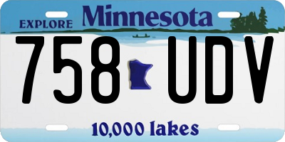 MN license plate 758UDV
