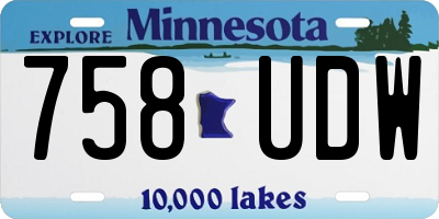 MN license plate 758UDW