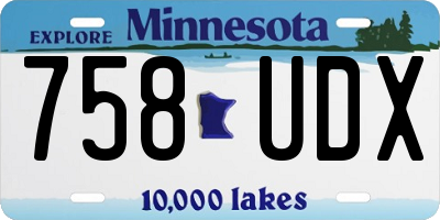 MN license plate 758UDX