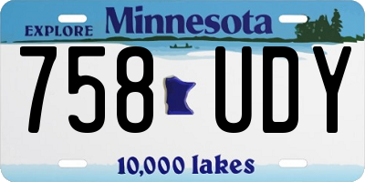 MN license plate 758UDY