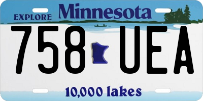 MN license plate 758UEA