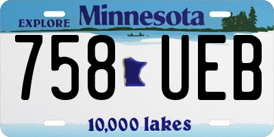 MN license plate 758UEB