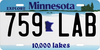 MN license plate 759LAB