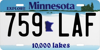 MN license plate 759LAF