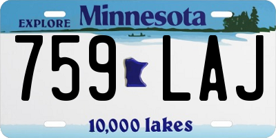 MN license plate 759LAJ