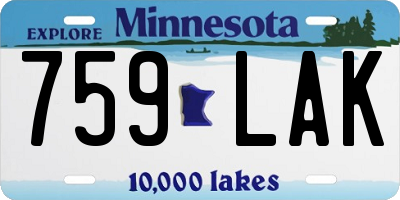 MN license plate 759LAK