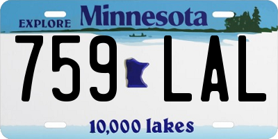 MN license plate 759LAL