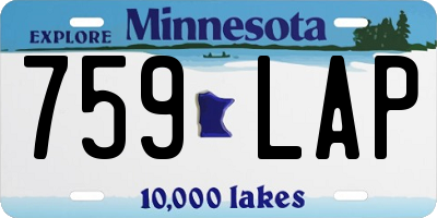 MN license plate 759LAP