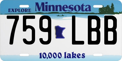 MN license plate 759LBB
