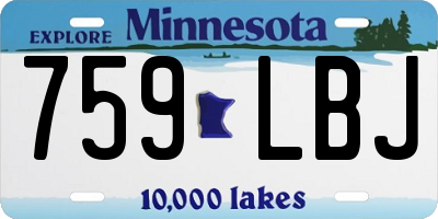 MN license plate 759LBJ