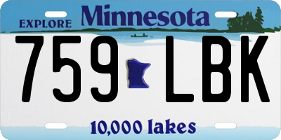 MN license plate 759LBK