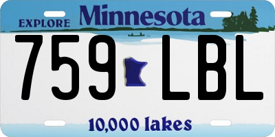 MN license plate 759LBL