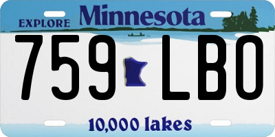 MN license plate 759LBO