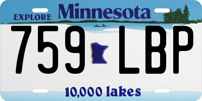 MN license plate 759LBP