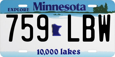 MN license plate 759LBW