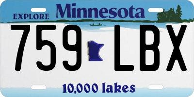 MN license plate 759LBX