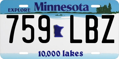 MN license plate 759LBZ