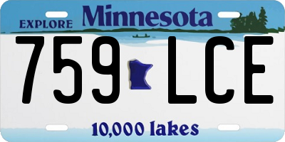 MN license plate 759LCE