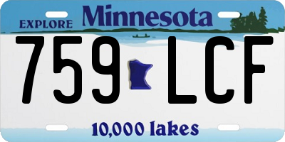 MN license plate 759LCF