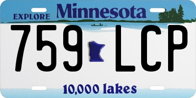 MN license plate 759LCP