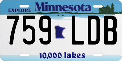 MN license plate 759LDB