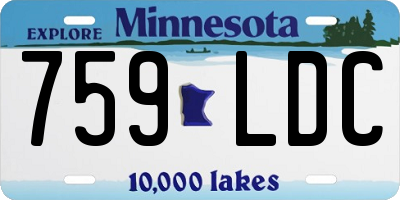 MN license plate 759LDC