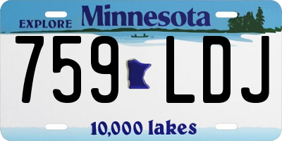 MN license plate 759LDJ