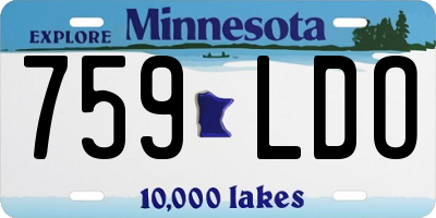MN license plate 759LDO