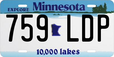 MN license plate 759LDP